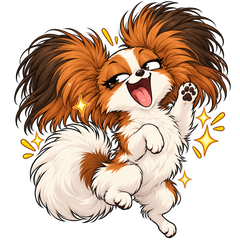 戲精小蝴蝶 生活用語篇：歡樂跳躍的蝴蝶犬貼圖